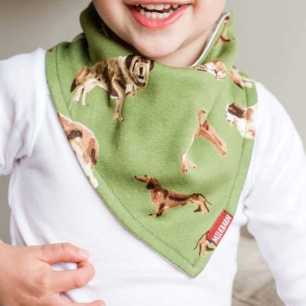 Milkbarn Cotton Printed Dogs Three-Layer Kerchief Bib